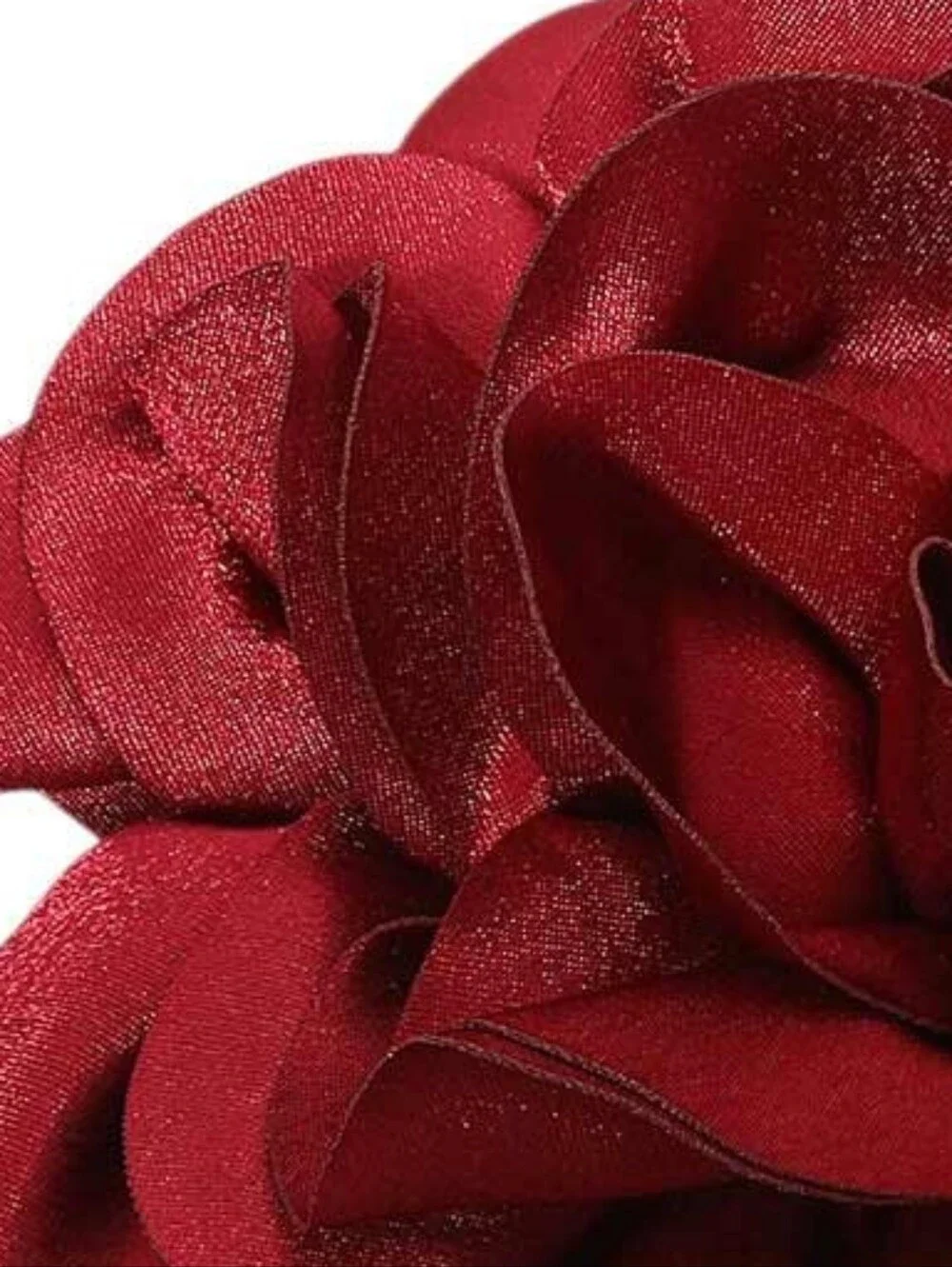 Burgundy Oversized Fabric Camellia Flower Brooch Pin Hairpin 3D Womens Statement